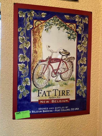 Fat Tire Beer Advertising Tin Sign 32" x 24"