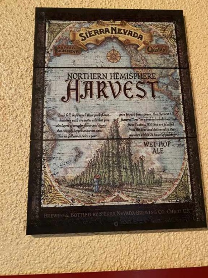 Sierra Nevada Harvest Beer Sign 19" x 13"