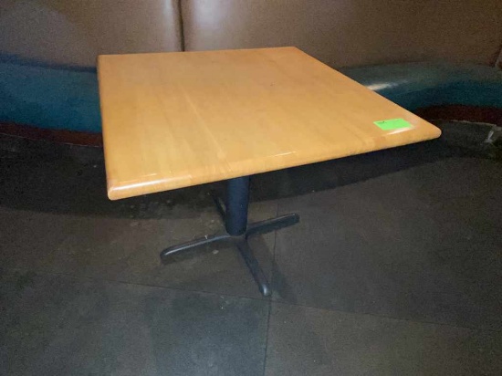Nice Complete w/Base Sturdy Wood Top Table 36"x36