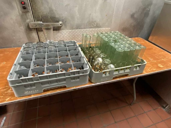 Lot of Various Glassware w/Dishwasher Racks
