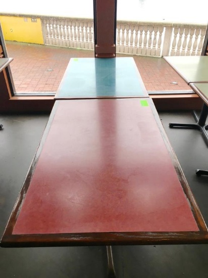 2 -  Tables -Double Metal Base 30x72x30  Blue/Red
