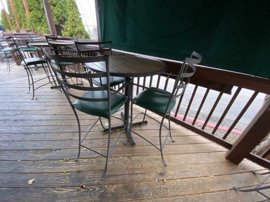 Metal Outdoor Tall Table & Three Chairs