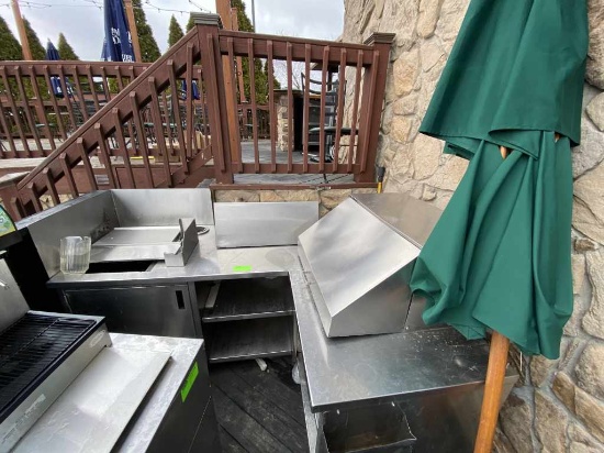 Stainless Steel L Shaped Server Station