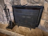 Fireplace Screen and Tool Set