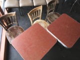 3 Wooden Teacher Style Chairs, 2 Tables