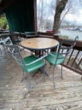 Metal Outdoor Tall Table & Three Chairs