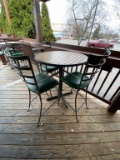 Metal Outdoor Tall Table & Three Chairs, High Qua