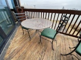 1 Round Metal Outdoor Table 2 Chairs