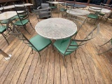 1 Round Metal Outdoor Table 4 Chairs