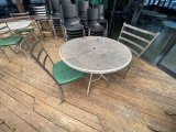 1 Round Metal Outdoor Table 2 Chairs