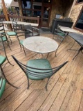 1 Round Metal Outdoor Table 2 Chairs