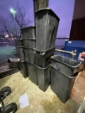 Lot of Black Garbage Cans