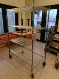 Rolling Rack 4 Poles 70”, 4 shelf 24 x 48,