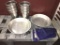 Mix Lot of Kitchen Items Skillets, Gloves, SS Cont