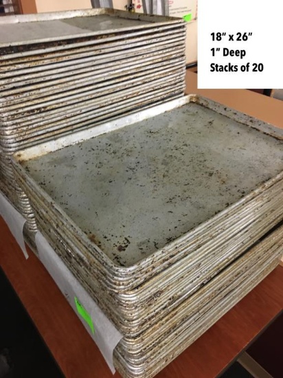 Large Baking Pans 18x26x1 QTY 20