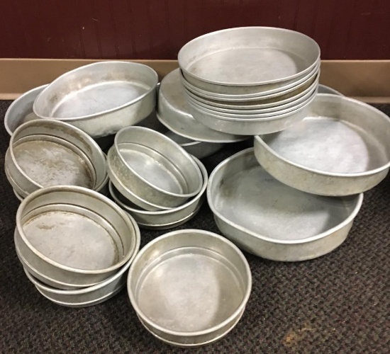 Cake Pans 7 of each: 6.5x2 – 9.5x1.5 – 9.5x2