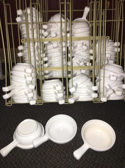 Small Bowls w/ Handle in Wall Rack
