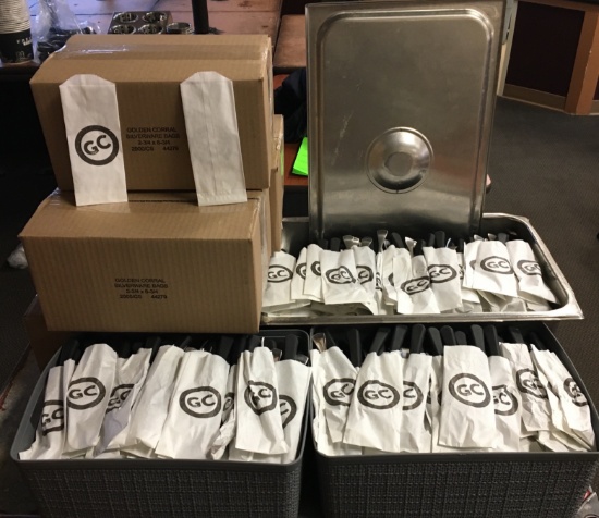 Fork/Knife wrapped & 3 boxes paper sleeves