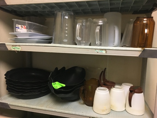 Pitchers, Syrup Bottles, Serving Bowls, Platters