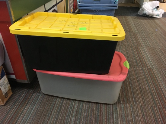 2 Large Storage Tote Containers