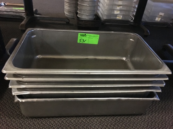 5) 21x13x6 Stainless Steel Pans