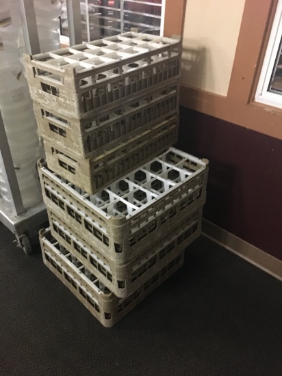 3 @16 compartment Glass Racks,  3 @25 compartment Glass Racks
