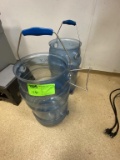 Two Plastic Ice Bin Transport Buckets