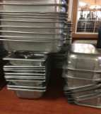 Stainless Steel Pans 10 per stack 12.5 x 7 2.5”