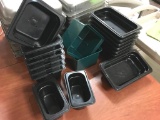 MIX of GREEN & BLACK CONTAINERS 2,4,5 inch deep