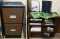 Black File Cabinet w/ 3 Shelf Bookcase and Supplies