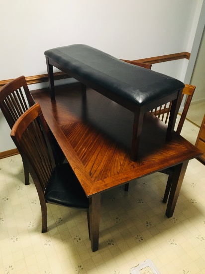 Dinning Table w/ 4 Chairs & Long Bench
