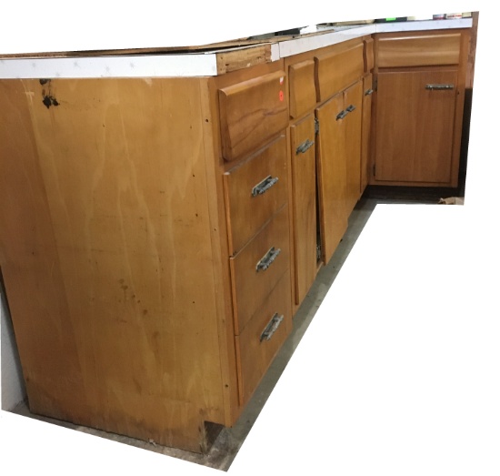 Maple Cabinets removed from Kitchen