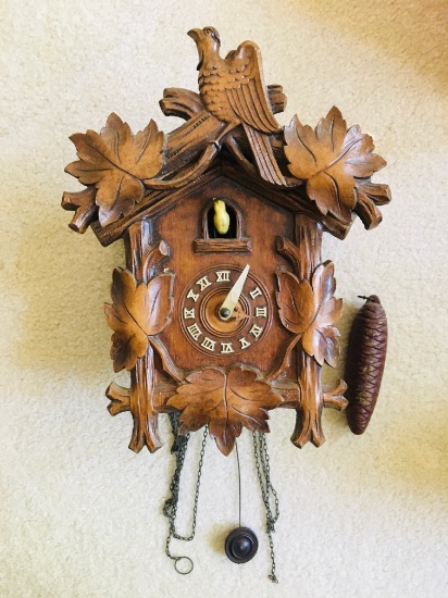 Vintage Cuckoo Clock Maple Leaf Design