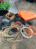 Electrical Wire, Extention Cords, Amp Fuse Box, Hunters Orange Tarp, Boat Seat & More