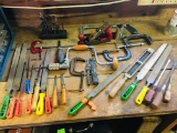 Files, Nickelson Sunflower JK, Clamps, SOGARD Hand Drill, Planer, Drill Bits, Hack Saw