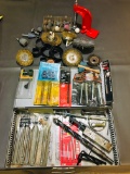 GE Metal Salesman Case filled Drill Bits, Wire Wheels, Stones & more