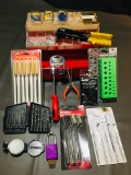 Tackle Box of Tools. Bits, Tiny Files, Hex, Rivet, Screws, Compass, & more