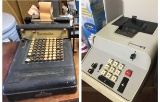 Vintage Burroughs Adding Machine and Underwood 288 Simple Calculator, 4 Rolls of Paper