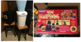 Waste Baskets, 2 Bar Stools, Home Sharping Kit