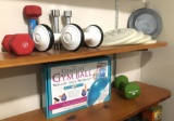 Exercise Hand Weights, Gym Ball, Frisbies FORD & ATT