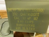 2 Sealed Tins of 192 Cartridges Cal .30 AP M2
