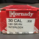 More308 Hornady 30 CAL 180 GR RN Interlock #3075 d