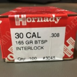308 Hornady 30 CAL 165 GR BTSP Interlock #3045