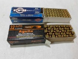 PPU & Aguila 32 Auto 71gr Pistol Ammo 100rds