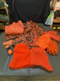 Hunters Attire, Safety Orange, Gloves & Hat &