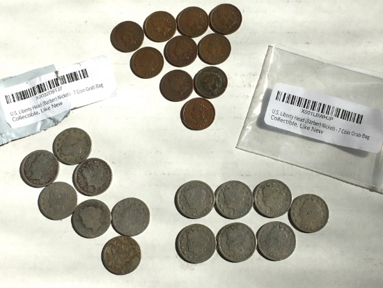 14 Liberty Head Nickels, 10 Indian Head Pennies