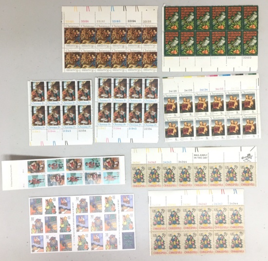 #3 Vintage Christmas Stamp Corners, Booklets And More USPS Stamps