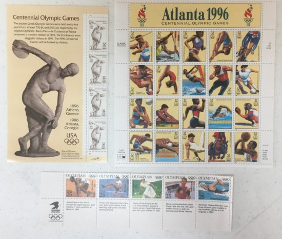 #1 Olympic Games Sheets & Corner USPS Stamps
