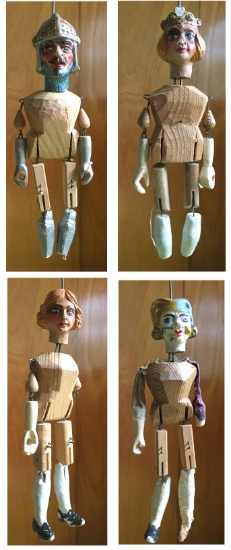 4 Vintage Marionettes Czech Or German