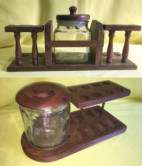 2 Pipe Tobacco Caddy & Trays. 1 Holds 8 Pipes, 1 Holds 4